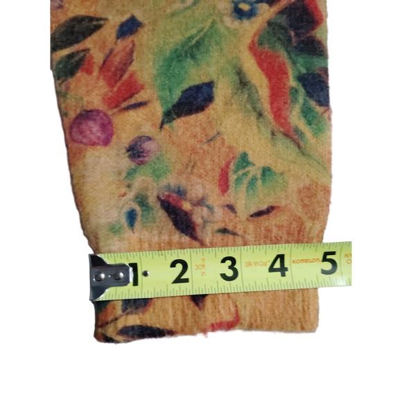 Women's Floral Print Long Sleeve Sweater Orange Multi Color Crew Neck Knit 3XL - Picture 7 of 9